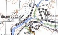 Топографическая карта Ивангорода