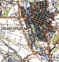 Топографическая карта Звенигородки