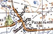 Топографічна карта Роздольної