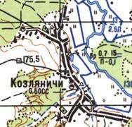 Topographic map of Kozlyanychi