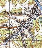 Топографическая карта Радичева