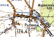 Topographic map of Rybynsk