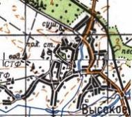 Topographic map of Vysoke