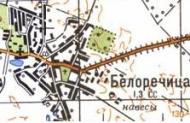 Topographic map of Bilorichytsya