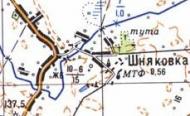 Topographic map of Shnyakivka