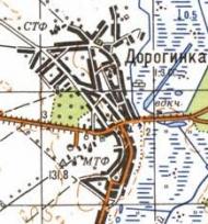 Топографическая карта Дорогинки