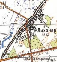 Topographic map of Lykhachiv