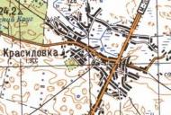 Топографическая карта Красиловки