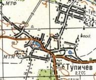 Topographic map of Tupychiv