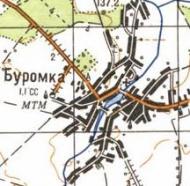 Топографическая карта Буромки
