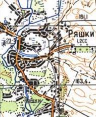 Топографічна карта Ряшок