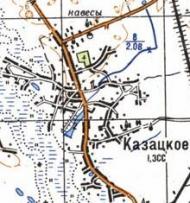 Topographic map of Kozatske
