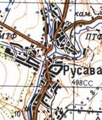 Topographic map of Rusava