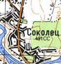Topographic map of Sokilets