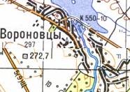 Топографічна карта Воронівців