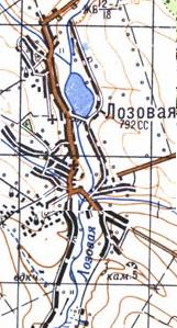 Топографічна карта Лозової