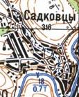 Topographic map of Sadkivtsi