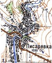 Topographic map of Pysarivka