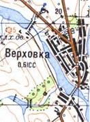 Topographic map of Verkhivka