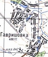 Топографическая карта Гавришевки