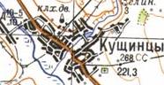 Топографічна карта Кущинців