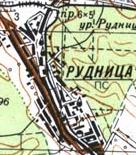 Topographic map of Rudnytsya