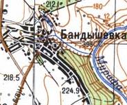 Топографическая карта Бандышевки