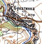 Topographic map of Bukatynka