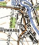 Topographic map of Shumyliv