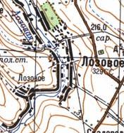 Топографічна карта Лозового