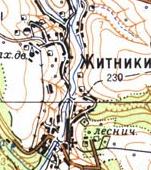 Topographic map of Zhytnyky