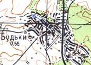 Topographic map of Budky