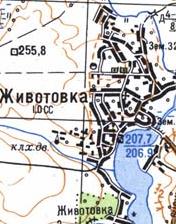 Топографическая карта Животовки
