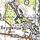 Topographic map of Jakushyntsi