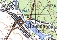 Topographic map of Pryborivka