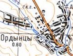 Topographic map of Ordyntsi