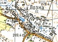 Topographic map of Lozna