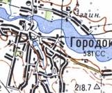 Топографическая карта Городка