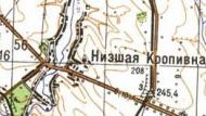 Topographic map of Nyzhcha Kropyvna