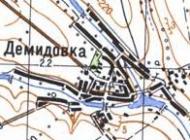 Топографическая карта Демидовки