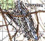 Topographic map of Trostianets