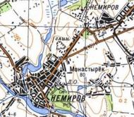 Топографическая карта Немирова