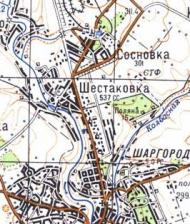 Топографическая карта Шаргорода