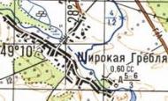 Topographic map of Shyroka Greblya