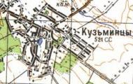 Topographic map of Kuzmyntsi