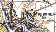Topographic map of Mervyntsi