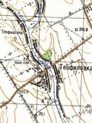 Топографическая карта Теофиловки