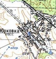 Топографическая карта Юрковки