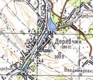 Топографическая карта Деребчина