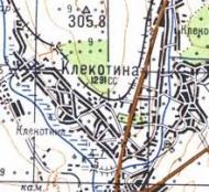 Topographic map of Klekotyna
